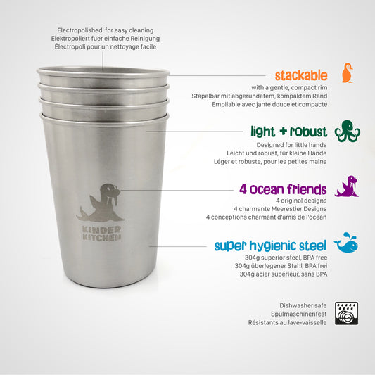 Friendly Sea Animals' (280ml/4 Per Pack)