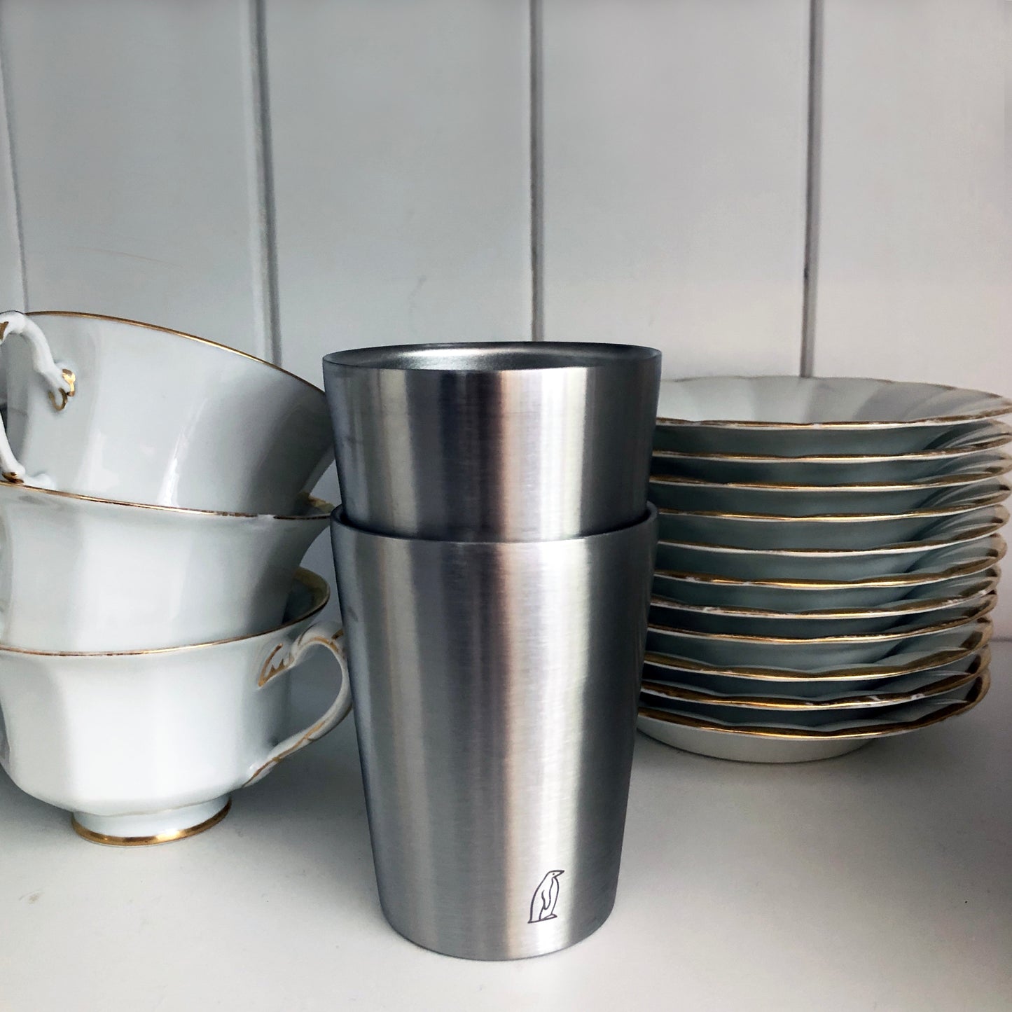 ‘Meerestiere’ Doppelwandige Edelstahl Becher (200ml/x3)