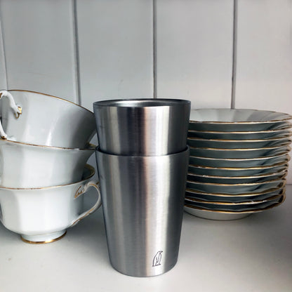 ‘Meerestiere’ Doppelwandige Edelstahl Becher (200ml/x3)