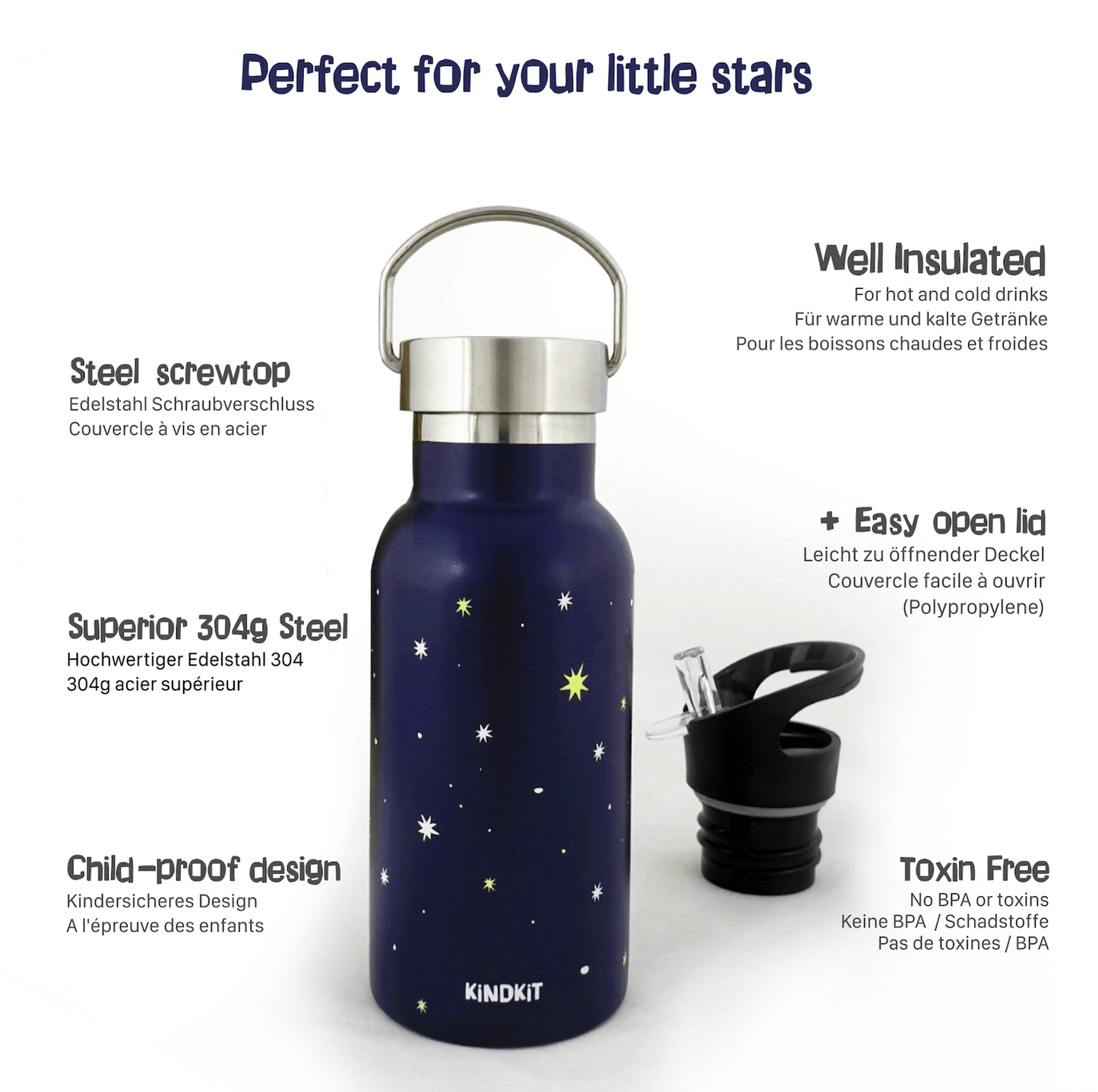 ‘Navy Star’ Edelstahl Thermosflasche (350 ml)