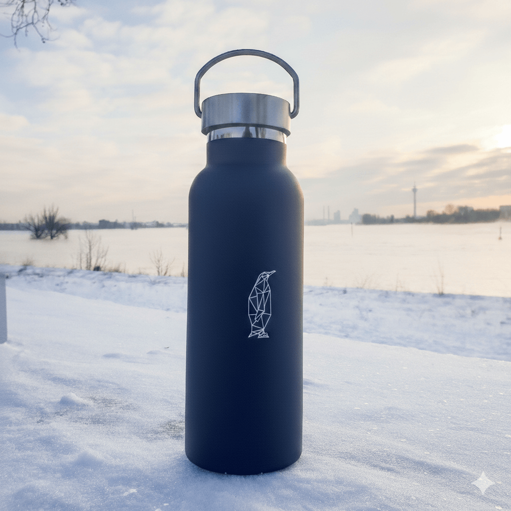 Geometric Penguin Stainless Steel Bottle – Modern Design, All-Day Hydration