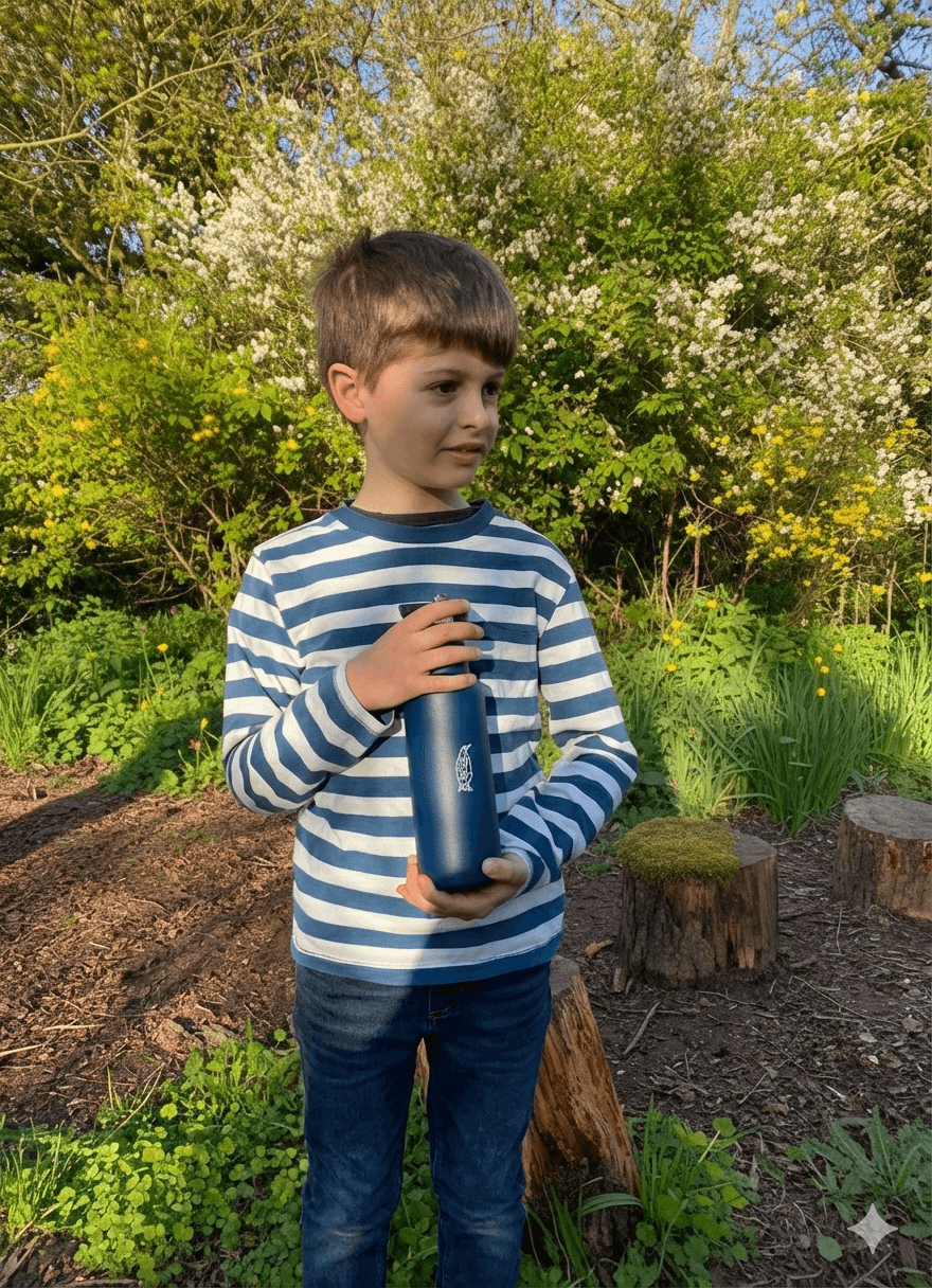 Geometric Penguin Stainless Steel Bottle – Modern Design, All-Day Hydration